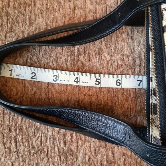 L.A.M.B. Y2K Leopard Print Coated Canvas Black Leather Shoulder Bag Satchel - Picture 16 of 16